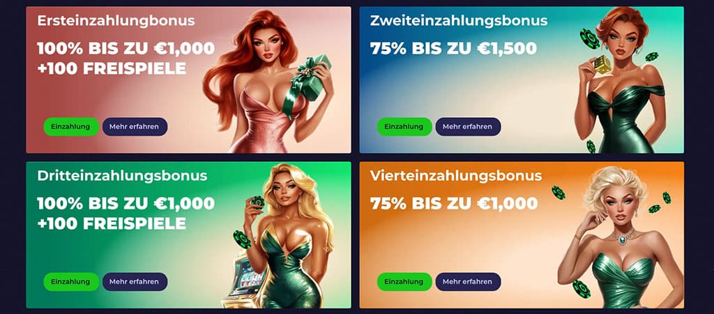 Spinoloco Casino, Bonus, Willkommens-Paket, Zahlungsbonus, Freispiele, Einzahlung