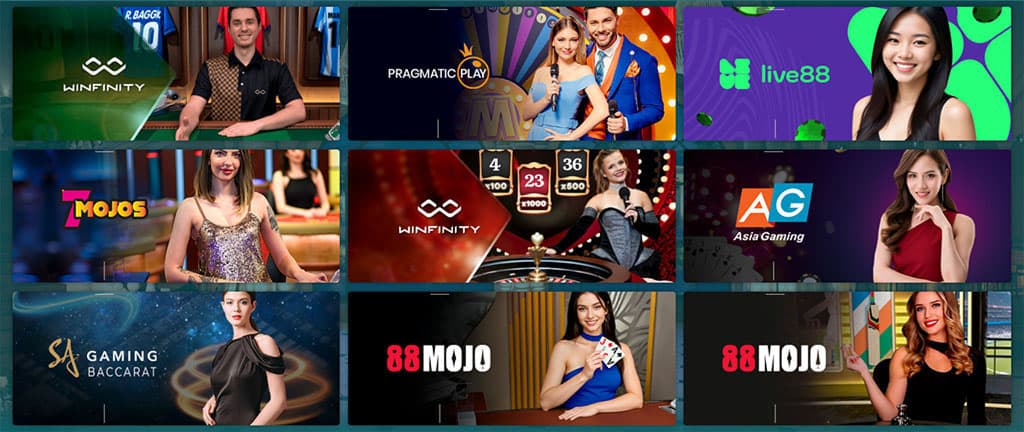 22Bet Live Casino, Live-Dealer, Online-Glücksspiel, Evolution Gaming, Pragmatic Play, Live88, Asiagaming, SA Gaming, 88Mojo