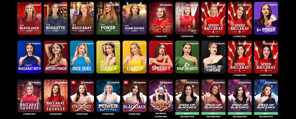 HotSlots Live-Casino, Evolution Gaming, Blackjack, Roulette, Baccarat, Poker, Game Shows, Speed Baccarat, VIP Blackjack
