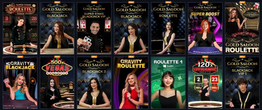 Live Casino Spiele, blackjack, roulette, poker