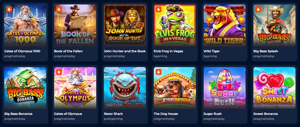 Spielangebot von Axe Casino, live casino, Freispiele Bonus