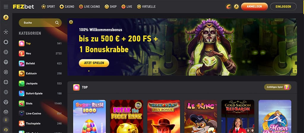 Fezbet, Casino bonus, online casino