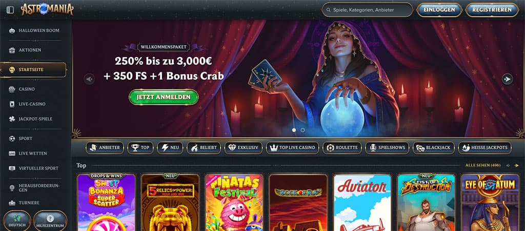 Astromania, Casino Bewertung, Internet Casinos Deutschland