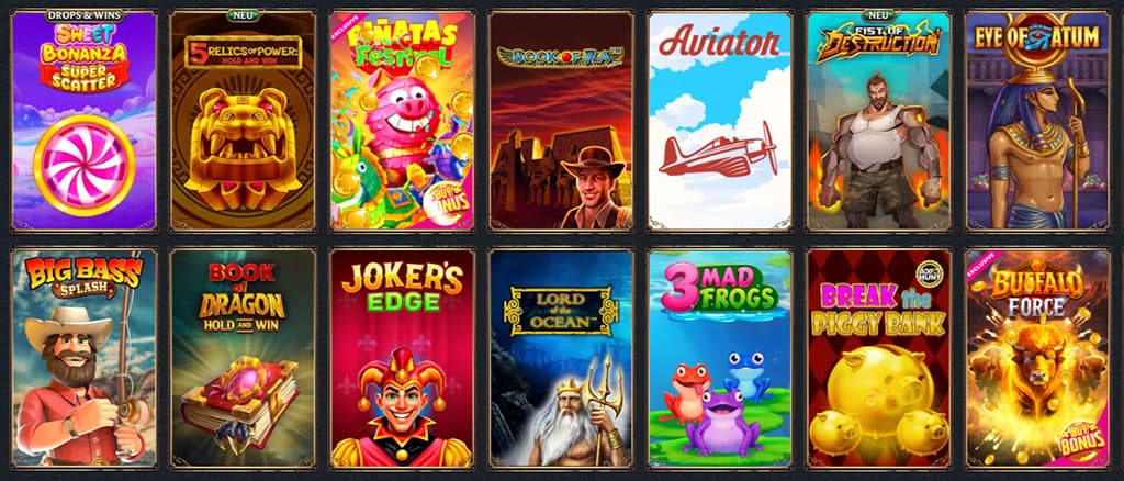 Astromania Spielauswahl und Anbieter, slots