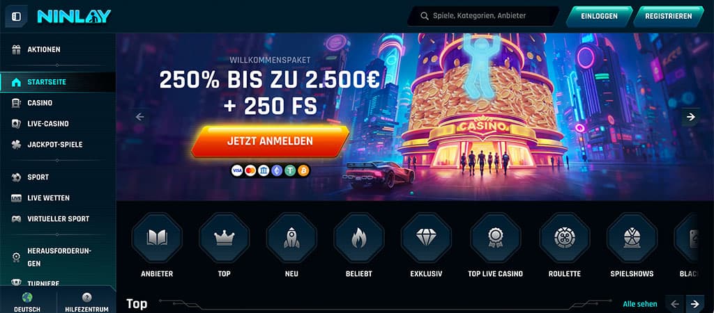 Ninlay casino, online casino, Internet Casinos Deutschland
