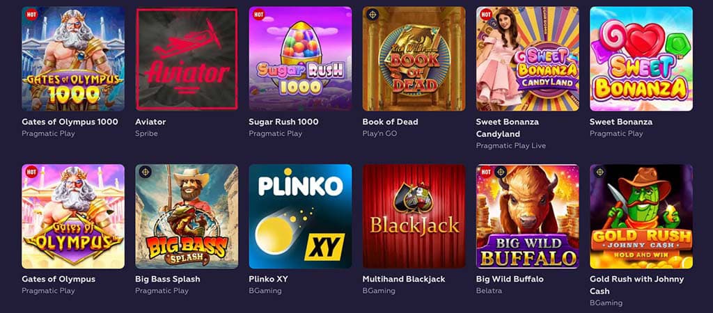 Online Casino Spielangebot - Top Slots