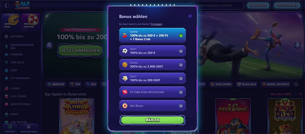 Registrierung bei Alfcasino Deutschland 2026