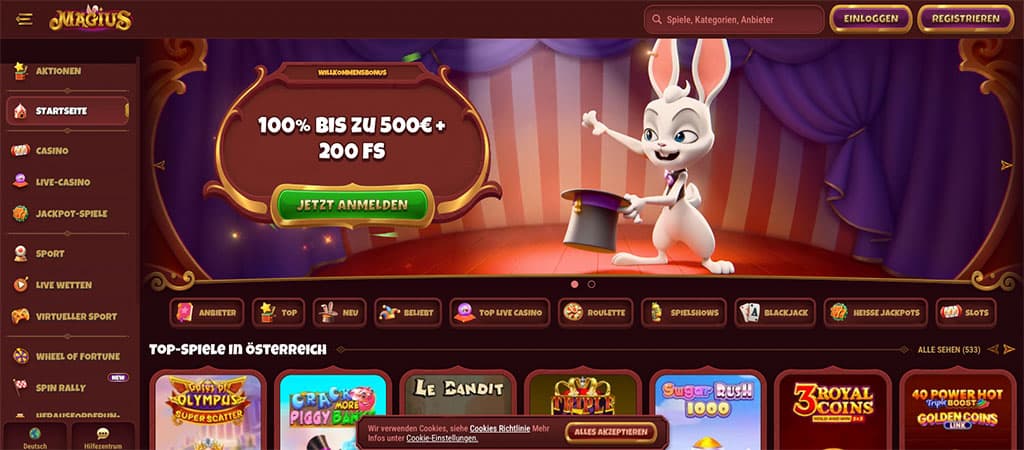 Magius Casino - 2026 Zauberhaftes Bewertung