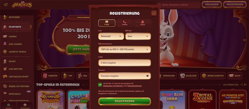 Registrierung - Starte Deine Magius Erfahrungen
