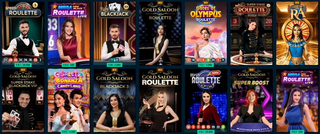 Live Casino Spiele und Dealer im Spinanga Casino