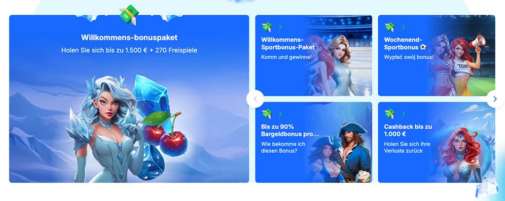 Ice Casino Freispiele, zweite Einzahlung
