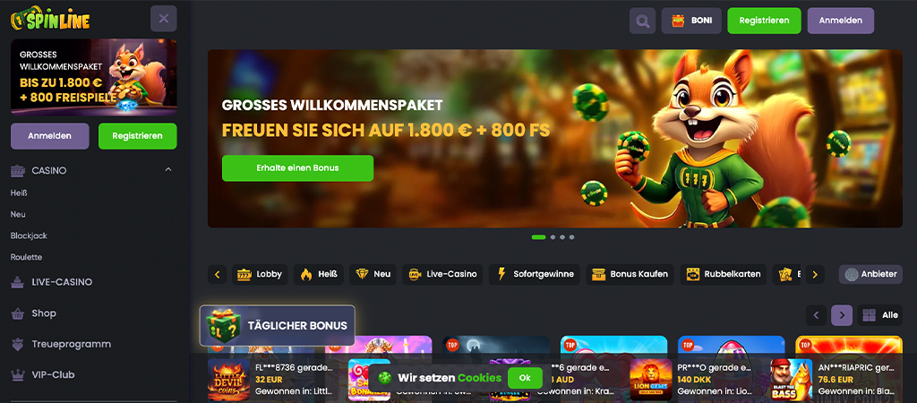 Spinline 2026 Casino Bewertung, Ist das Eichhörnchen seriös?