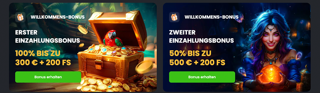 Willkommenspaket bei Spinline, Freispiele