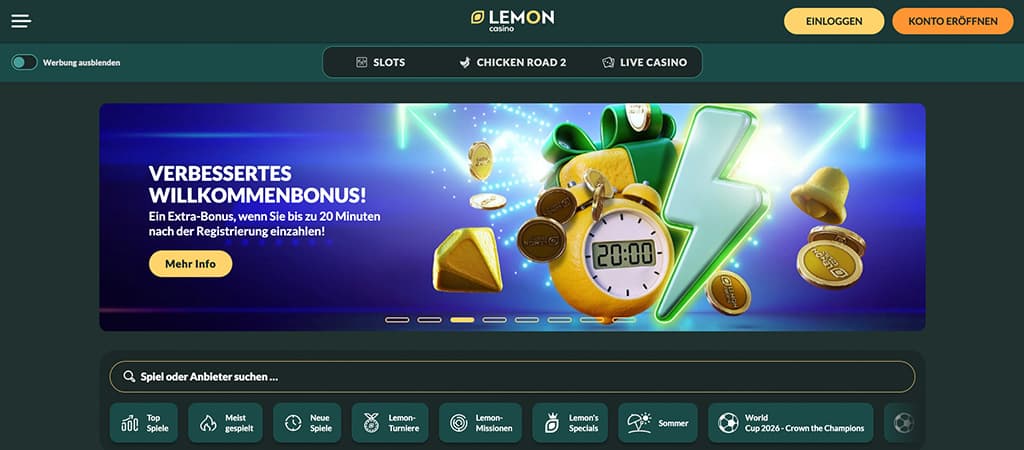 Lemon Casino 2026 Bewertung, Seriös, Deutschland casinos