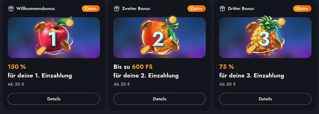 Willkommensbonus, Aktionen und VIP-Programm
