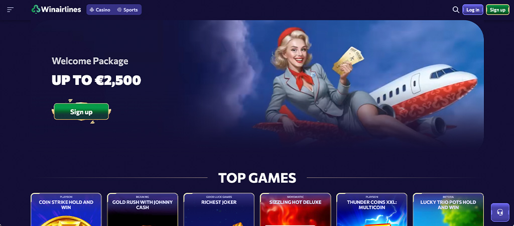 Winairlines Casino, Spielvielfalt mit digitalem Reiseflair