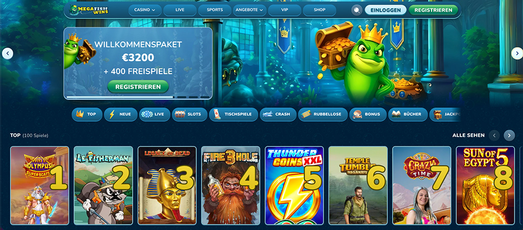 MegaFishWins, Spielvielfalt mit moderner Struktur