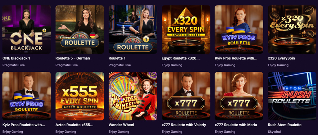 OnlyWin Casino, Live Casino bei OnlyWin Casino Online