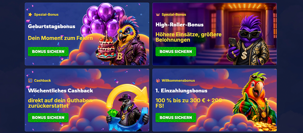 BirdSpin Bonus Angebote und Aktionen