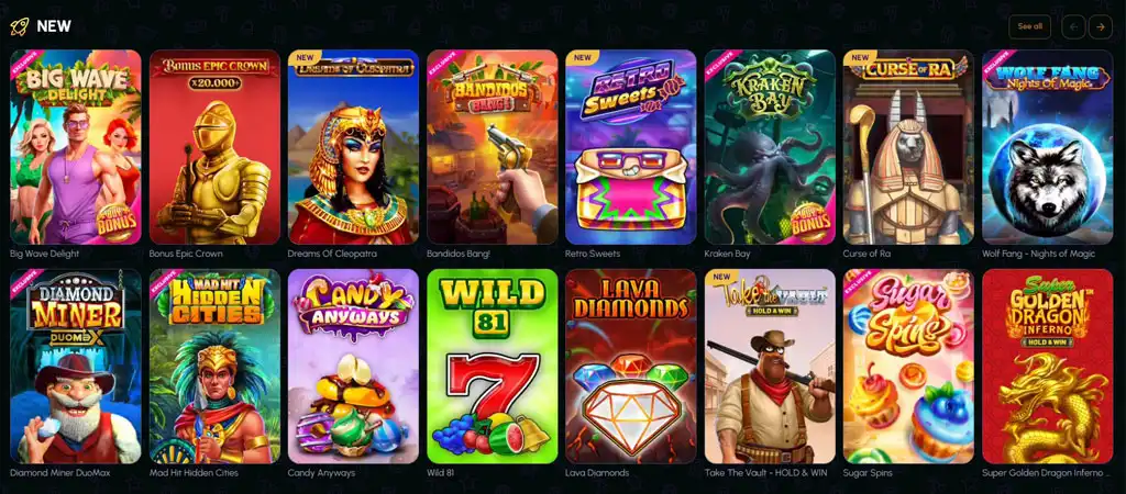 Spielkategorien auf der NovaJackpot Casino