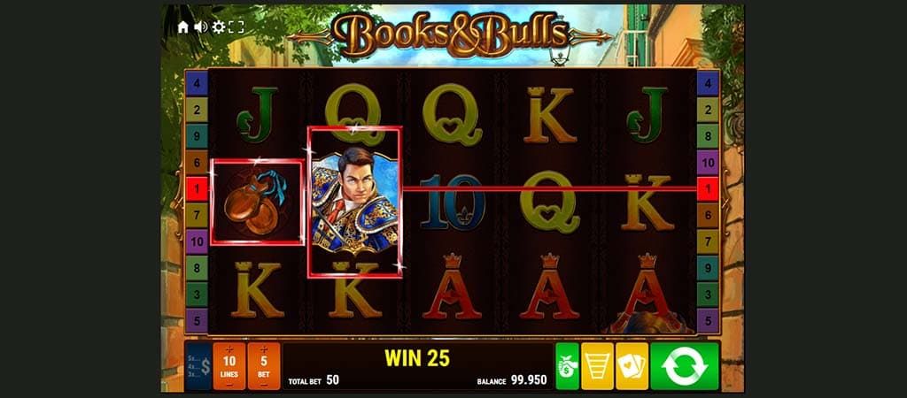 Books and Bulls, Online-Casino, Spielautomaten