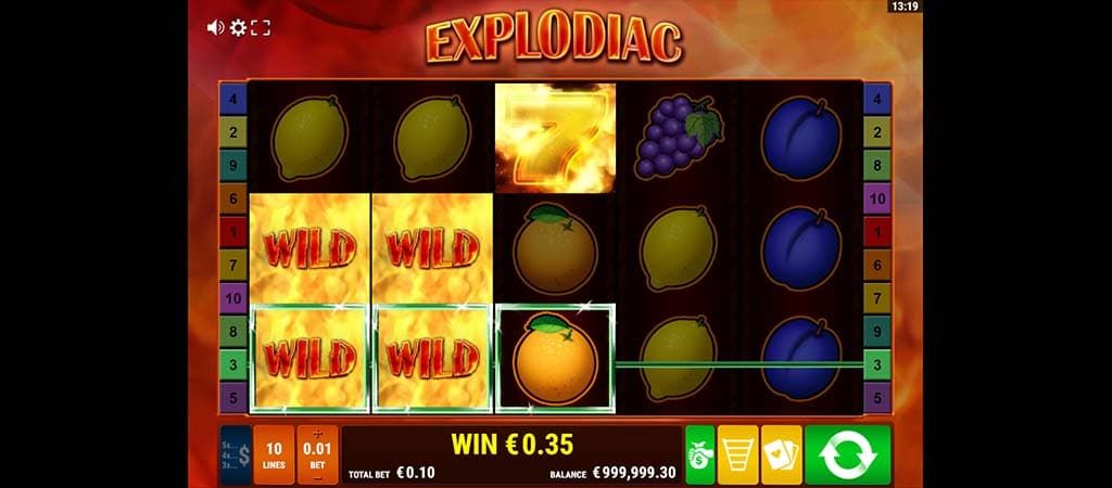 Explodiac, Spielautomaten, wild, orange