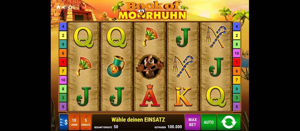 Book of Moorhuhn, Spielautomaten, Handy-Kasino