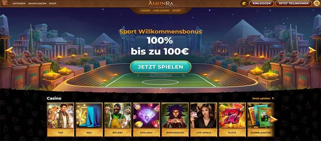 AmunRa Casino, sport willkommensbonus, spielen