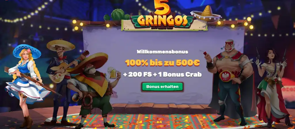 5Gringos Casino, Willkommensbonus, Live-Kasino