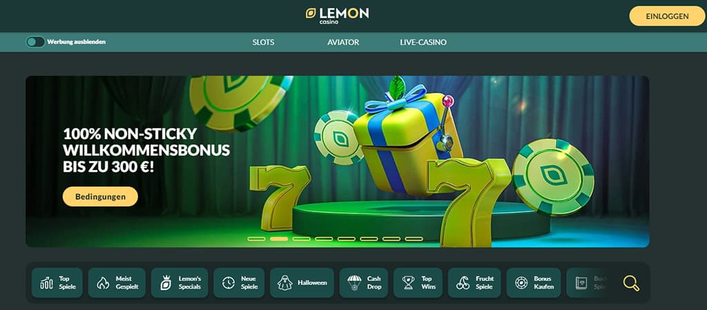 Willkommensbonus, Lemon Casino, mobilne kasino